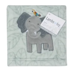 Lambs & Ivy Jungle Friends Appliqued Fleece Nursery Baby Blanket - Elephant -Roommates Nursery Outlet Store GUEST 0066f998 e7f8 448c a314 50de999a999a