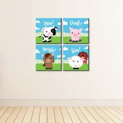 Big Dot Of Happiness Farm Animals - Barnyard Kids Home Decor - 11 X 11 Inches Nursery Wall Art - Set Of 4 Prints For Baby's Room -Roommates Nursery Outlet Store GUEST 00a0ce63 ce43 4cb4 820c 0cb53711c5db