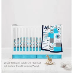 Bacati - Woodlands Forest Animals Aqua/Navy/Grey 3 Pc Crib Bedding Set 11 Bacati - Woodlands Forest Animals Aqua/Navy/Grey 3 Pc Crib Bedding Set -Roommates Nursery Outlet Store GUEST 0118e8b6 0353 456d 8eff f435712b4818
