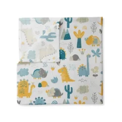 Little Dino Boys Teal/Yellow 2 Pack Muslin Swaddling Blankets -Roommates Nursery Outlet Store GUEST 018751f6 153f 468b a345 7348be4bbe46