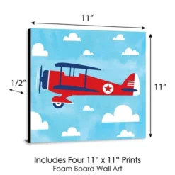 Big Dot Of Happiness Taking Flight - Airplane - Vintage Plane Kids Home Decor - 11 X 11 Inches Nursery Wall Art - Set Of 4 Prints For Baby's Room -Roommates Nursery Outlet Store GUEST 023d677c b64d 4e74 896c a229428d042b