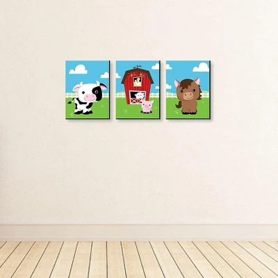 Big Dot Of Happiness Farm Animals - Barnyard Nursery Wall Art And Kids Room Decorations - Gift Ideas - 7.5 X 10 Inches - Set Of 3 Prints 2 Big Dot Of Happiness Farm Animals - Barnyard Nursery Wall Art And Kids Room Decorations - Gift Ideas - 7.5 X 10 Inches - Set Of 3 Prints - Image 2