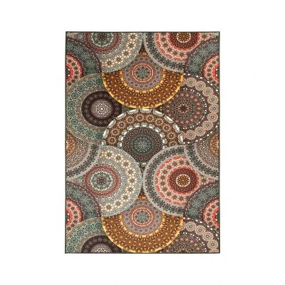 Bohemian Medallion Non-Slip Washable Indoor/ Outdoor Area Rug By Blue Nile Mills 4 Bohemian Medallion Non-Slip Washable Indoor/ Outdoor Area Rug By Blue Nile Mills - Image 4