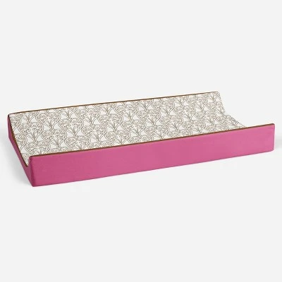 Bacati - Damask Pink/Choco Changing Pad Cover 2 Bacati - Damask Pink/Choco Changing Pad Cover - Image 2