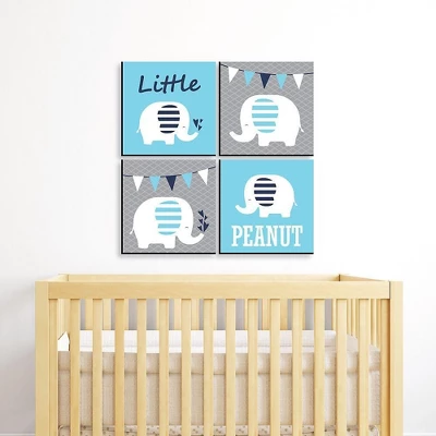 Big Dot Of Happiness Blue Baby Elephant - Kids Room, Nursery Decor And Home Decor - 11 X 11 Inches Nursery Wall Art - Set Of 4 Prints For Baby's Room 1 Big Dot Of Happiness Blue Baby Elephant - Kids Room, Nursery Decor And Home Decor - 11 X 11 Inches Nursery Wall Art - Set Of 4 Prints For Baby's Room