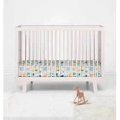 Bacati - Little Dino Boys Teal/Yellow Muslin 100 Percent Cotton Muslin Universal Baby US Standard Crib Or Toddler Bed Fitted Sheet -Roommates Nursery Outlet Store GUEST 068e18cd 02ff 4b04 a326 04ddd2b9ad44