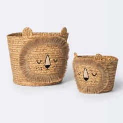 Braided Water Hyacinth Medium Round Storage Basket - Lion - Cloud Island™ -Roommates Nursery Outlet Store GUEST 08251bcd 8684 4dda 85d5 7e48aef06926