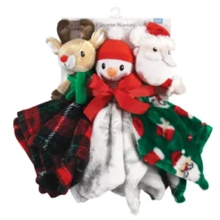 Hudson Baby Unisex Baby Animal Face Security Blanket, White Snowman, One Size