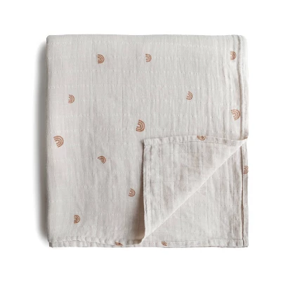 Mushie Muslin Swaddle Blanket Organic Cotton 9 Mushie Muslin Swaddle Blanket Organic Cotton - Image 9