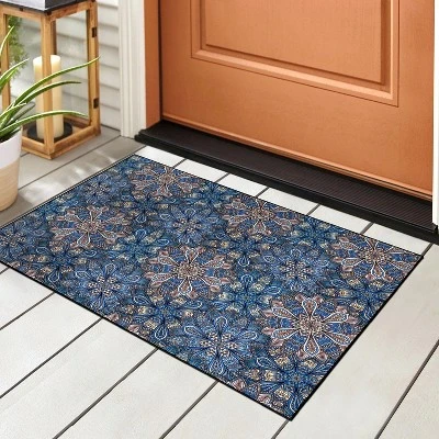 Floral Bohemian Non-Slip Washable Indoor/ Outdoor Area Rug By Blue Nile Mills 1 Floral Bohemian Non-Slip Washable Indoor/ Outdoor Area Rug By Blue Nile Mills