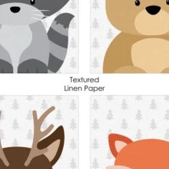 Big Dot Of Happiness Woodland Creatures - Unframed Forest Animals Nursery And Kids Room Linen Paper Wall Art - Set Of 4 - Artisms - 8 X 10 Inches -Roommates Nursery Outlet Store GUEST 09c0822b 517e 4c20 b77d 19ef8d20d7df