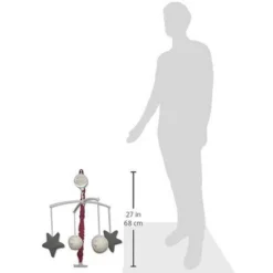 Bacati - Baseball Red/Grey Musical Mobile