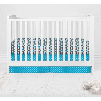 Bacati - Woodlands Forest Animals Aqua/Navy/Grey 10 Pc Crib Bedding Set With 2 Crib Fitted Sheets 10 Bacati - Woodlands Forest Animals Aqua/Navy/Grey 10 Pc Crib Bedding Set With 2 Crib Fitted Sheets - Image 10