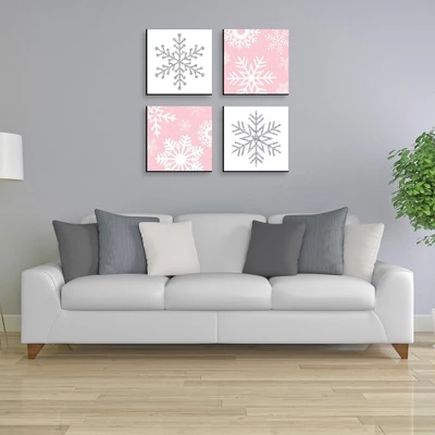 Big Dot Of Happiness Pink Winter Wonderland - Kids Room Nursery Decor & Home Decor - 11 X 11 Inches Nursery Wall Art - Set Of 4 Prints For Baby's Room 2 Big Dot Of Happiness Pink Winter Wonderland - Kids Room Nursery Decor & Home Decor - 11 X 11 Inches Nursery Wall Art - Set Of 4 Prints For Baby's Room - Image 2