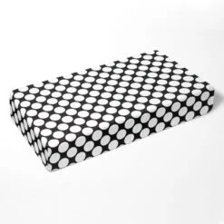 Bacati - Black Large Dots 100 Percent Cotton Universal Baby US Standard Crib Or Toddler Bed Fitted Sheet