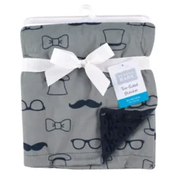 Hudson Baby Infant Boy Plush Mink Blanket, Gentleman, One Size