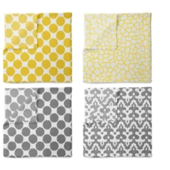 Bacati - Ikat Dots Giraffe Yellow Grey Muslin Neutral 8 Pc Crib Set With Crib Rail Guard -Roommates Nursery Outlet Store GUEST 10af30e3 c83e 48fe b3bd d059a379bd71 1