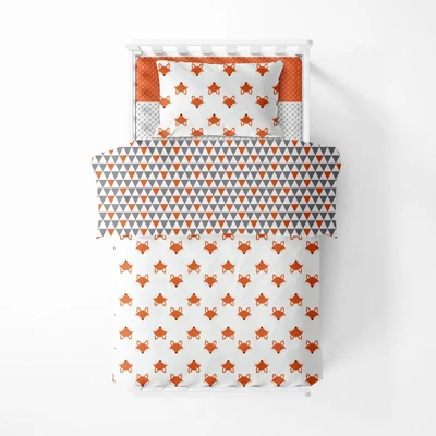 Bacati - Foxes Orange Gray 3 Pc Toddler Bed Sheet Set 6 Bacati - Foxes Orange Gray 3 Pc Toddler Bed Sheet Set - Image 6
