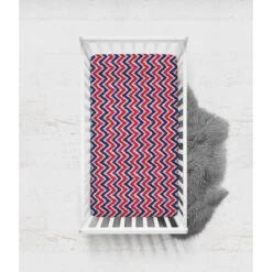 Bacati - Chevron Ikat Navy Red 100 Percent Cotton Universal Baby US Standard Crib Or Toddler Bed Fitted Sheet -Roommates Nursery Outlet Store GUEST 12d1093c 1463 4517 98f1 688e4a728572