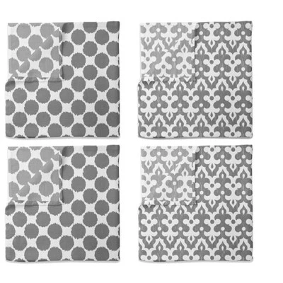 Bacati - Ikat Chevron White Grey Muslin Neutral 10 Pc Crib Set With Wall Hangings And 4 Muslin Swaddling Blanket 6 Bacati - Ikat Chevron White Grey Muslin Neutral 10 Pc Crib Set With Wall Hangings And 4 Muslin Swaddling Blanket - Image 6