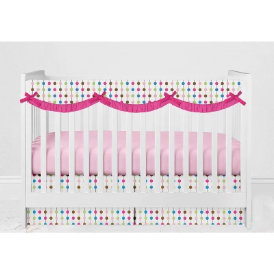 Bacati - Botanical Floral Birds Pink Multicolor 10 Pc Crib Bedding Set With Long Rail Guard Cover 7 Bacati - Botanical Floral Birds Pink Multicolor 10 Pc Crib Bedding Set With Long Rail Guard Cover - Image 7