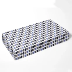 Bacati - Elephant Blue, Navy, Gray 100 Percent Cotton Universal Baby Crib Or Toddler Bed Fitted Sheet