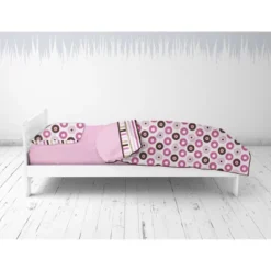 Bacati - Mod Dots Stripes Pink Fuschia Beige Chocolate 3 Pc Toddler Sheet Set -Roommates Nursery Outlet Store GUEST 1a3421e6 e5bc 46c4 9592 2233877e4616