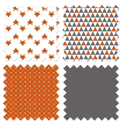 Bacati - Foxes Orange Gray 3 Pc Toddler Bed Sheet Set 4 Bacati - Foxes Orange Gray 3 Pc Toddler Bed Sheet Set - Image 4