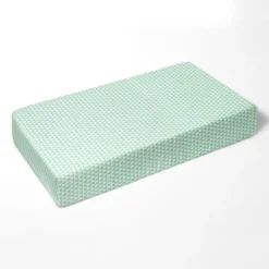 Bacati - Noah Mint Triangles Muslin 100 Percent Cotton Universal Baby US Standard Crib Or Toddler Bed Fitted Sheet