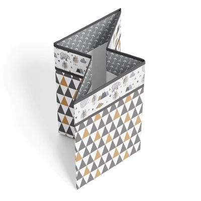 Bacati - Woodlands Gray/Beige Neutral Collapsible Laundry Hamper 2 Bacati - Woodlands Gray/Beige Neutral Collapsible Laundry Hamper - Image 2