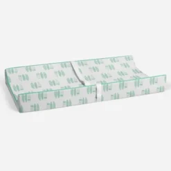 Bacati - Noah Mint Feathers Quilted Muslin Changing Pad Cover -Roommates Nursery Outlet Store GUEST 209cbb4f 82e1 4ad1 926d c3d7279e7677