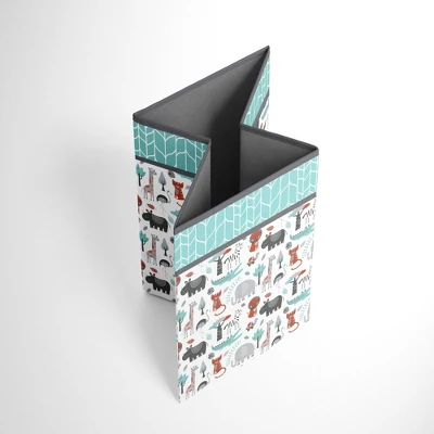 Bacati - Safari Animals Aqua/Orange/Gray Collapsible Laundry Hamper 1 Bacati - Safari Animals Aqua/Orange/Gray Collapsible Laundry Hamper