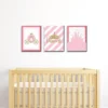 Big Dot Of Happiness Little Princess Crown - Castle Nursery Wall Art And Kids Room Decorations - Gift Ideas - 7.5 X 10 Inches - Set Of 3 Prints