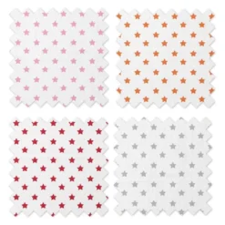 Bacati - Stars Girls Swaddling Muslin Blankets Of 4 (Pink, Orange,Red,Gray) -Roommates Nursery Outlet Store GUEST 23d918cd dba5 4f3d a21e c19bc139c570