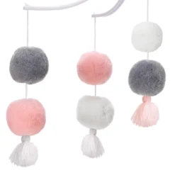 Bedtime Originals Blossom Pink/Gray Pom Pom Musical Baby Crib Mobile Soother Toy -Roommates Nursery Outlet Store GUEST 2575e103 e03e 409d 97ec de7e05409b92