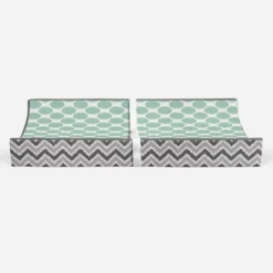 Bacati - Ikat Zigzag Mint Dots Muslin Changing Pad Cover -Roommates Nursery Outlet Store GUEST 258d651c 0c94 4efe b152 811596c2e7a7