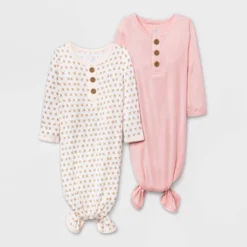 Baby Girls' 2pk Modal Tie NightGown - Cloud Island™ Pink -Roommates Nursery Outlet Store GUEST 261e7217 0f0a 40b9 bec6 74f8b1f7e4c6
