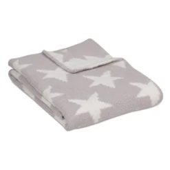 Living Textiles|Chenille Baby Blanket - Grey Stars