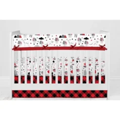 Bacati - Lumberjack Red Black Gray 10 Pc Crib Bedding Set With Long Rail Guard Cover -Roommates Nursery Outlet Store GUEST 2a259fbc a54a 42c4 b950 d7234afb8af5