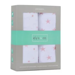 Ely's & Co. Baby Fitted Sheet 100% Combed Jersey Cotton Mauve Pink Stars 10 Ely's & Co. Baby Fitted Sheet 100% Combed Jersey Cotton Mauve Pink Stars -Roommates Nursery Outlet Store GUEST 2ea9d832 dfee 42ee bd42 36e9260edf7c