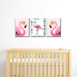 Big Dot Of Happiness Pink Flamingo - Tropical Summer Nursery Wall Art, Kids Room Decor & Home Decor - Gift Ideas - 7.5 X 10 Inches - Set Of 3 Prints