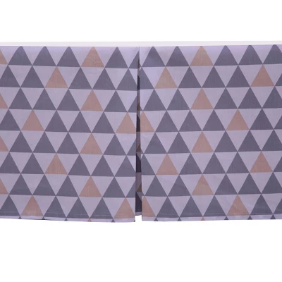 Bacati - Woodlands Gray/Beige Triangles Neutral Cotton Crib/Toddler Neutral Cotton Crib Skirt 2 Bacati - Woodlands Gray/Beige Triangles Neutral Cotton Crib/Toddler Neutral Cotton Crib Skirt - Image 2