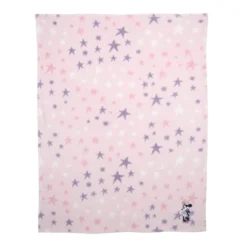 Lambs & Ivy Disney Baby Minnie Mouse Appliqued Pink Star Fleece Baby Blanket
