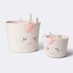 Coiled Rope Forest Animal Small Round Storage Basket - Unicorn - Cloud Island™ -Roommates Nursery Outlet Store GUEST 3194f202 a8f6 4b11 ba71 c925a6018518