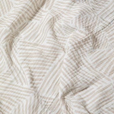 Babyletto Oat Stripe Muslin Swaddle Blanket 1 Babyletto Oat Stripe Muslin Swaddle Blanket