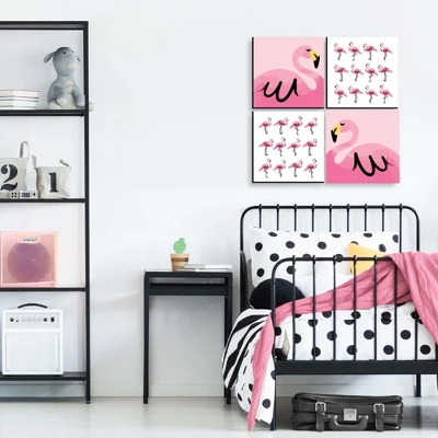Big Dot Of Happiness Pink Flamingo - Tropical Summer Kids Room, Nursery Decor And Home Decor - 11 X 11 Inches Kids Wall Art - Set Of 4 Prints 2 Big Dot Of Happiness Pink Flamingo - Tropical Summer Kids Room, Nursery Decor And Home Decor - 11 X 11 Inches Kids Wall Art - Set Of 4 Prints - Image 2