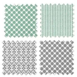 Bacati - Ikat Mint/Gray Dots/Stripes Swaddling Muslin Blankets Set Of 4 -Roommates Nursery Outlet Store GUEST 383b7d60 e525 48f9 a5d4 dc1093966e5b