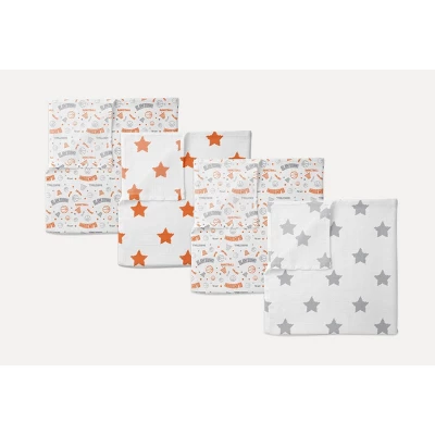 Bacati - Boys Basketball Muslin Orange Gray 10 Pc Crib Bedding Set With 4 Swaddling Blankets 5 Bacati - Boys Basketball Muslin Orange Gray 10 Pc Crib Bedding Set With 4 Swaddling Blankets - Image 5