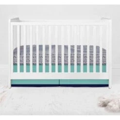 Bacati - Noah Mint Navy 6 Pc Crib Bedding Set With Long Rail Guard Cover -Roommates Nursery Outlet Store GUEST 3a9c80a7 952a 42f4 ba4f 33f9f1118845