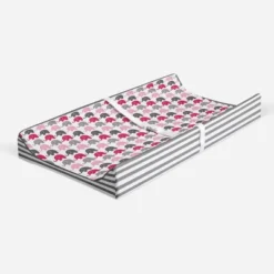 Bacati - Elephants Pink/Fuschia/Gray Mini Elephants Quilted Top Changing Pad Cover -Roommates Nursery Outlet Store GUEST 3dde85fe fb44 4fb4 8932 5ea199f4f628
